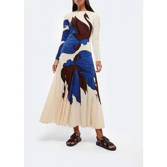 Tory Burch Dresses Tory Burch Lady Swan Long Sleeve Maxi Dress